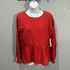 NWT gs global long sleeve blouse